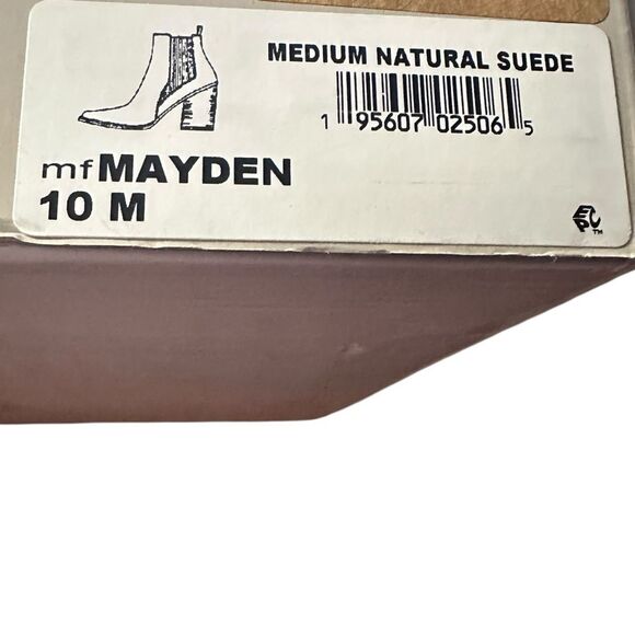 Marc Fisher Mayden SZ 10M Stretch Pointed toe Ankle Boots medium natural suede - Picture 8 of 10